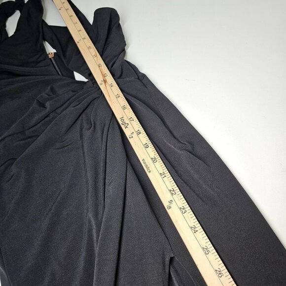 Nookie Belisse Gown Black Halter Maxi Dress Cut-Out Twist Front High-Slit XS NWT - Picture 15 of 16